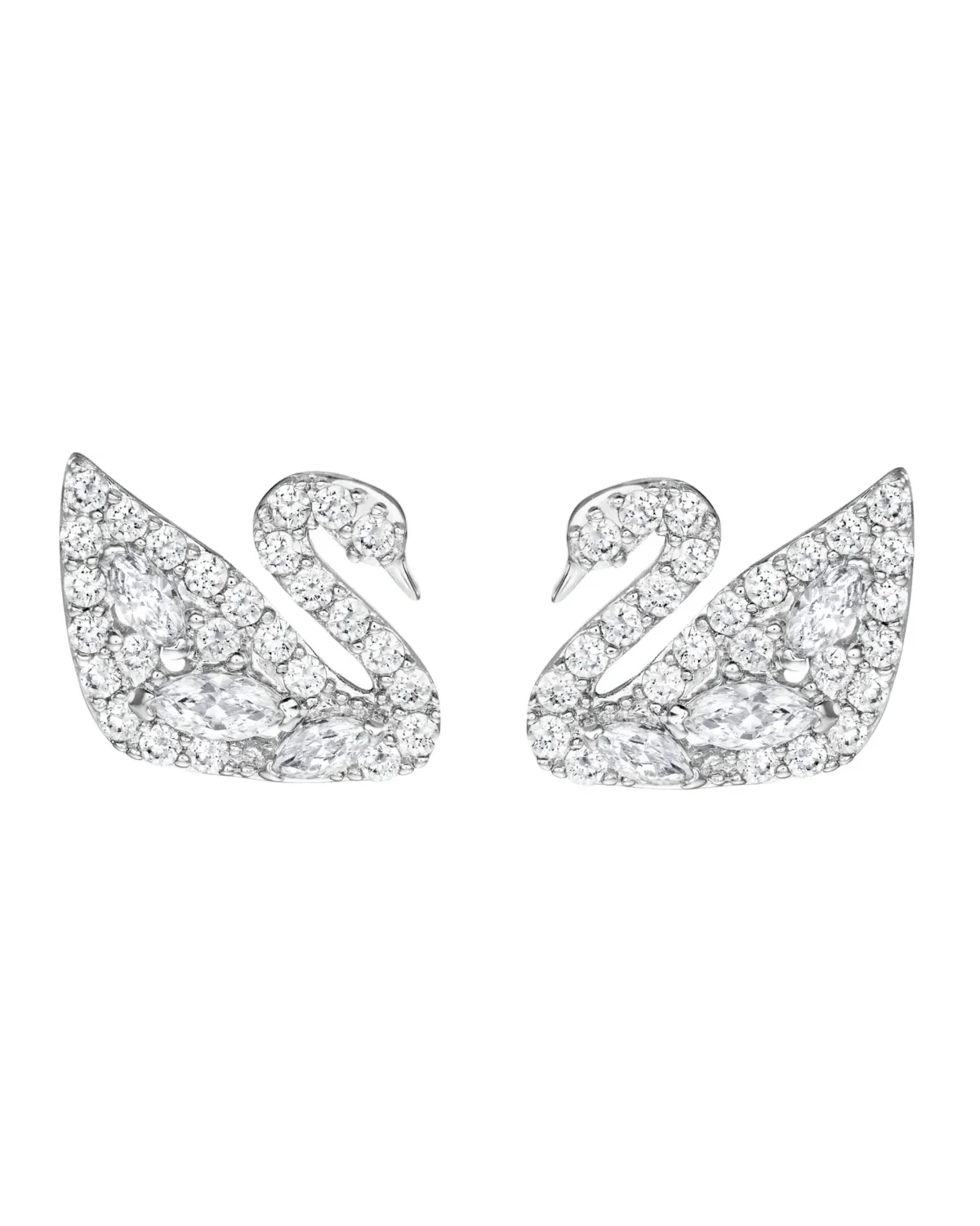 Boucles d'oreilles Swarovski Swan Lake plaqué rhodium cristaux blancs femme