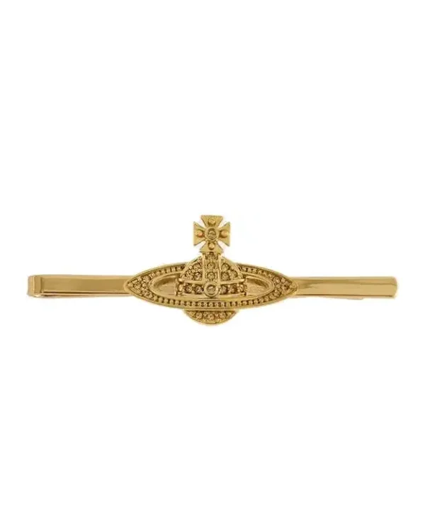 Pince à cravate Vivienne Westwood métal doré zirconium unisexe