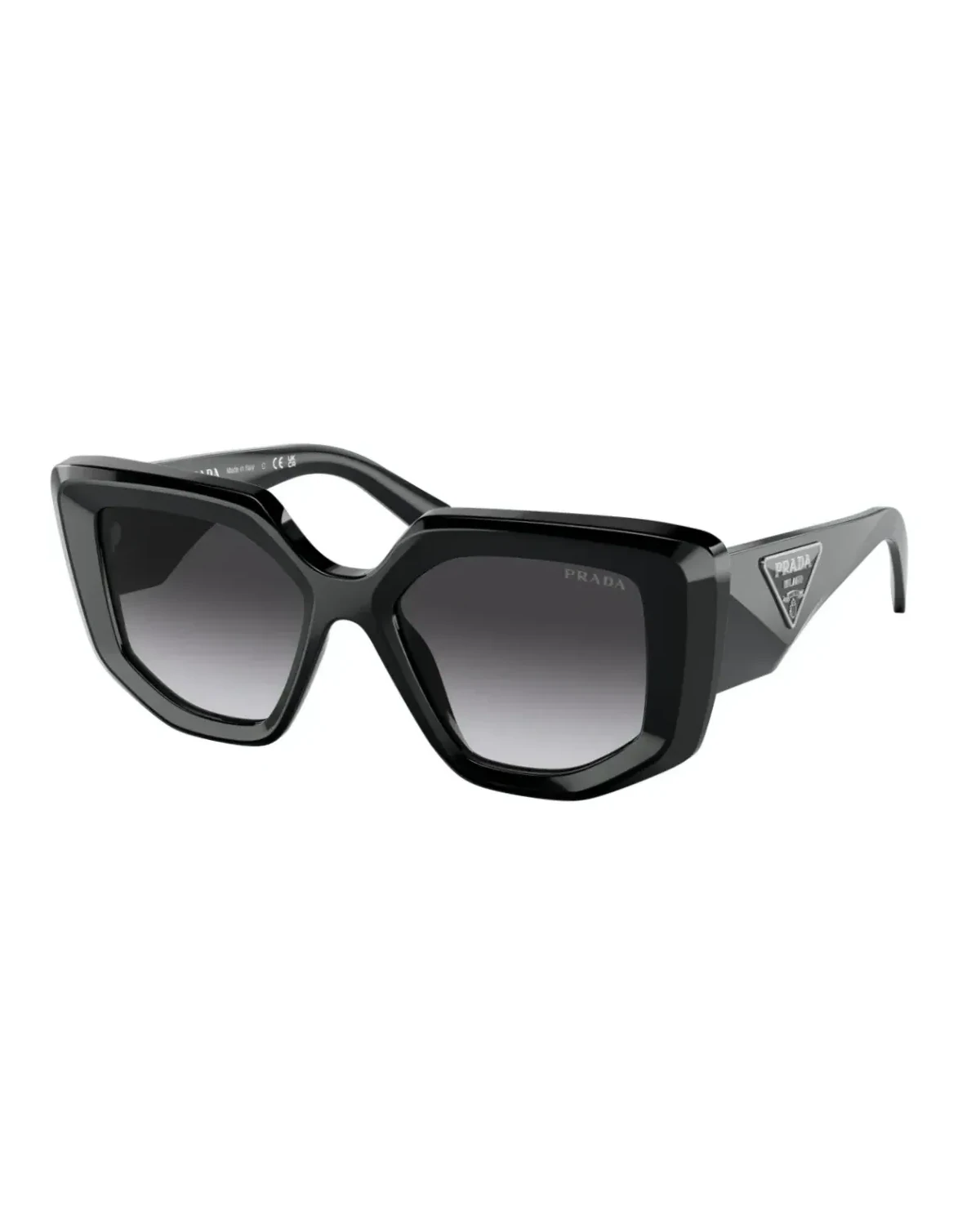 Lunettes de soleil Prada PR 14ZS hexagonales acétate noir
