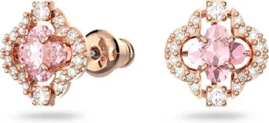 Boucles d'oreilles Gema Pierced Cristaux roses
