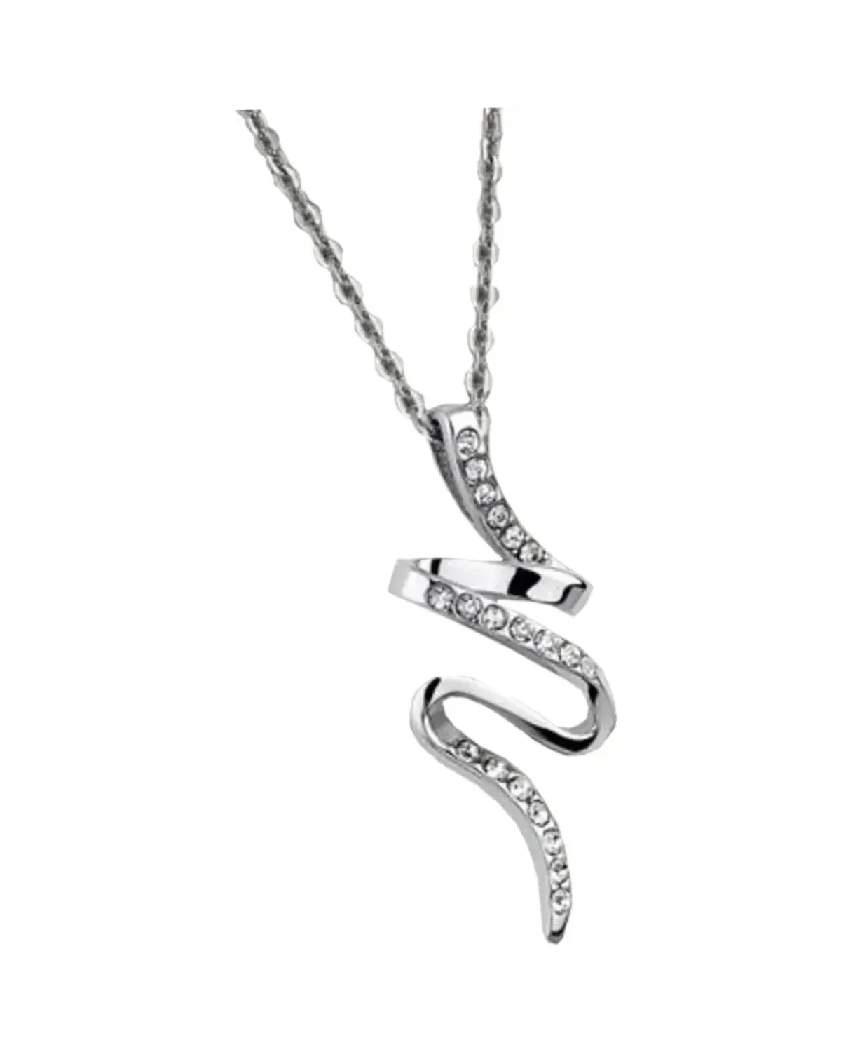 Collier Lotus pendentif Serpent acier inoxydable argent femme