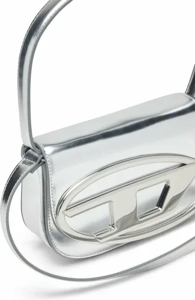 Sac à main Diesel 1DR en cuir gris miroir — vue 2