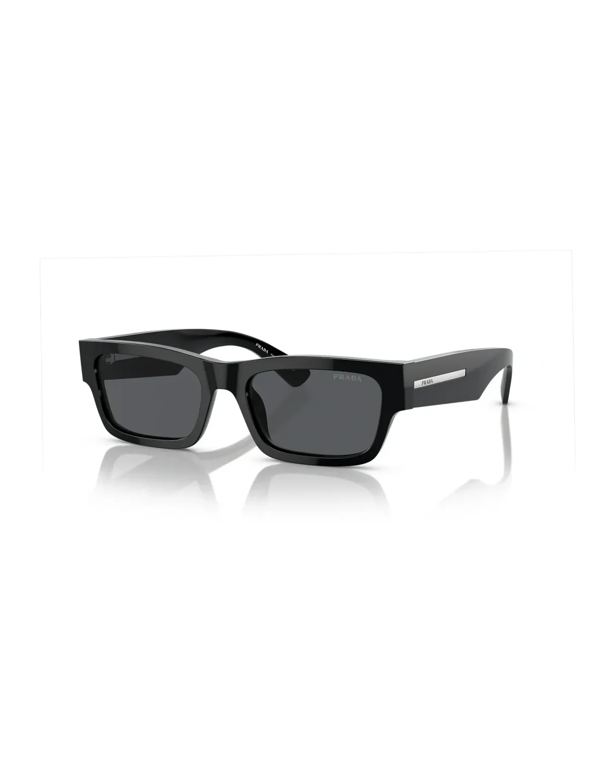 Lunettes de soleil Prada PRA03S rectangle acétate noir