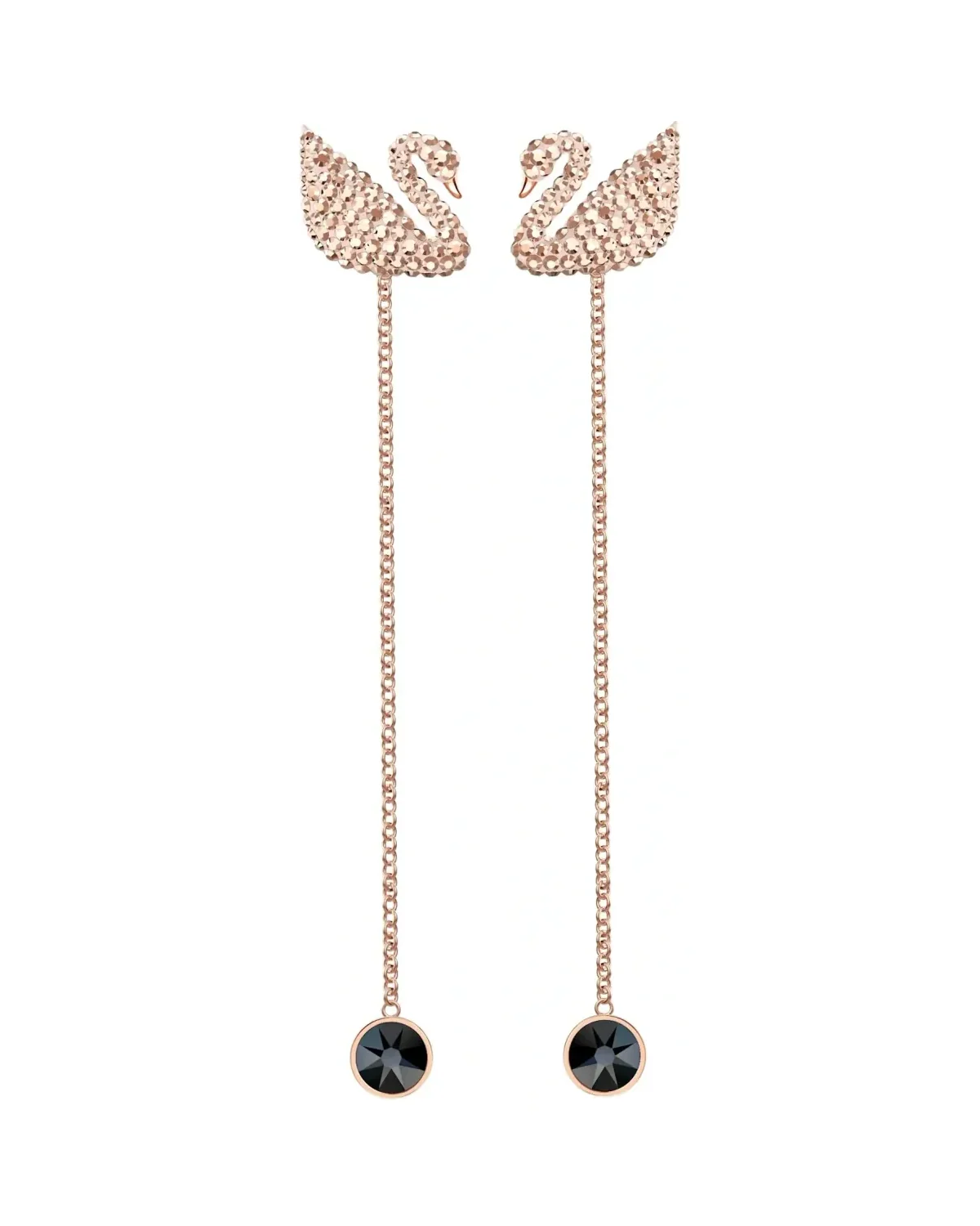 Boucles d'oreilles Swarovski Iconic Swan plaqué or rose cristaux