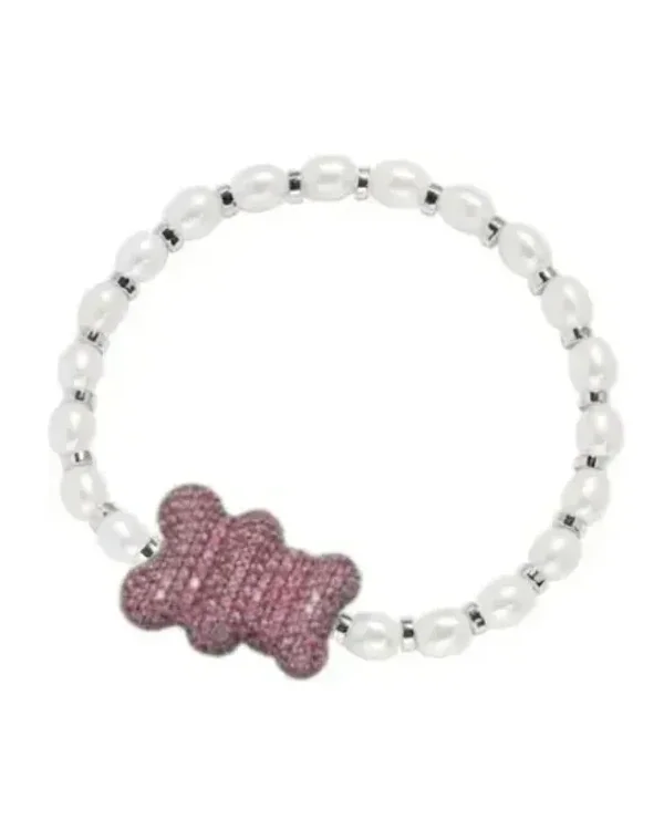 Bracelet APM Monaco Yummy Bear BABA silicone rouge unisexe