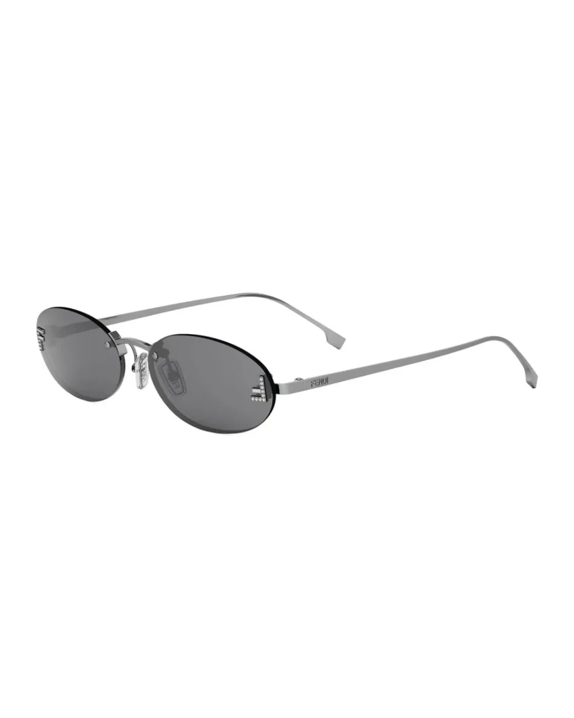 Lunettes de soleil Fendi FE4075US forme ovale métal argenté