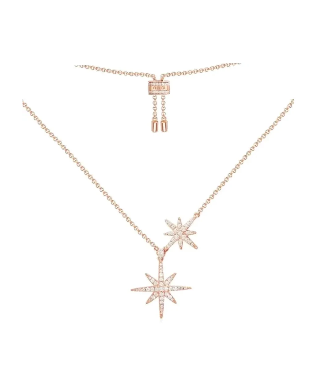 Collier APM Monaco Double Météorites Étoiles Argent Plaqué Or Rose Femme
