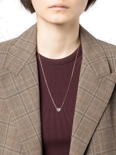 Collier APM Monaco Cœur Nacre Rose — vue 4