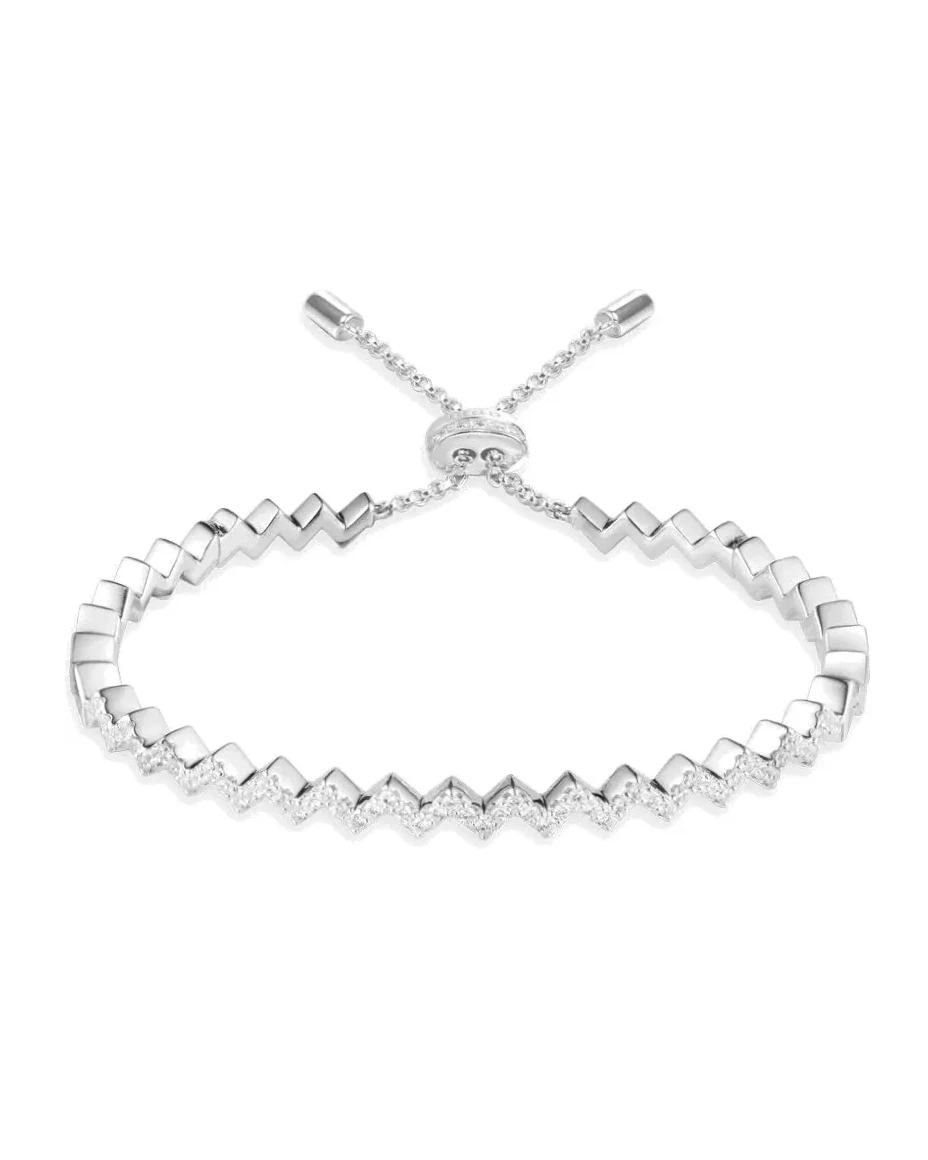 Bracelet APM Monaco Up and Down argent zirconium femme