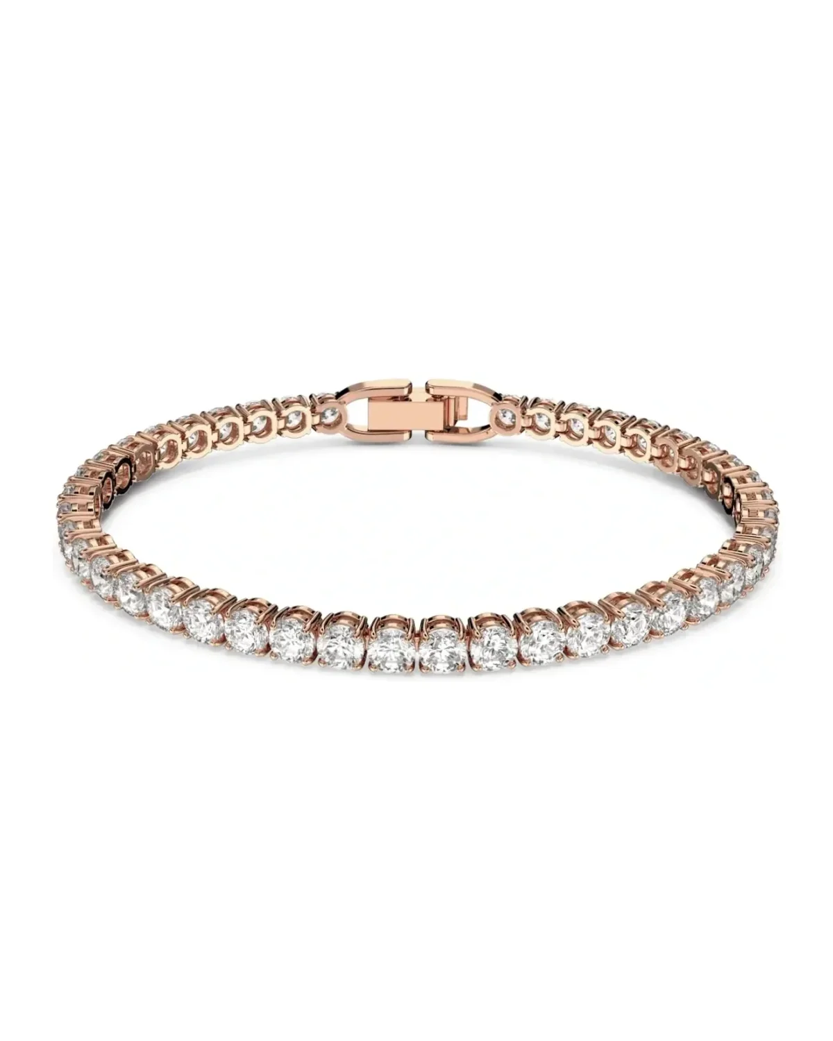 Bracelet Swarovski Tennis métal plaqué or rose femme