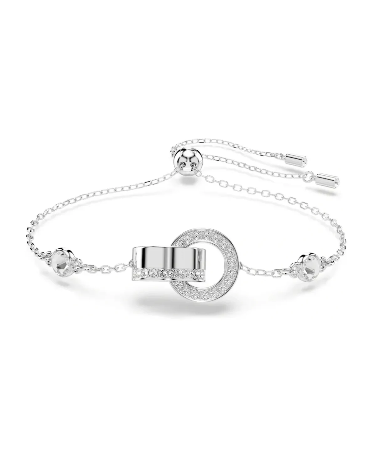 Bracelet Swarovski Hollow métal rhodié cristaux blancs femme