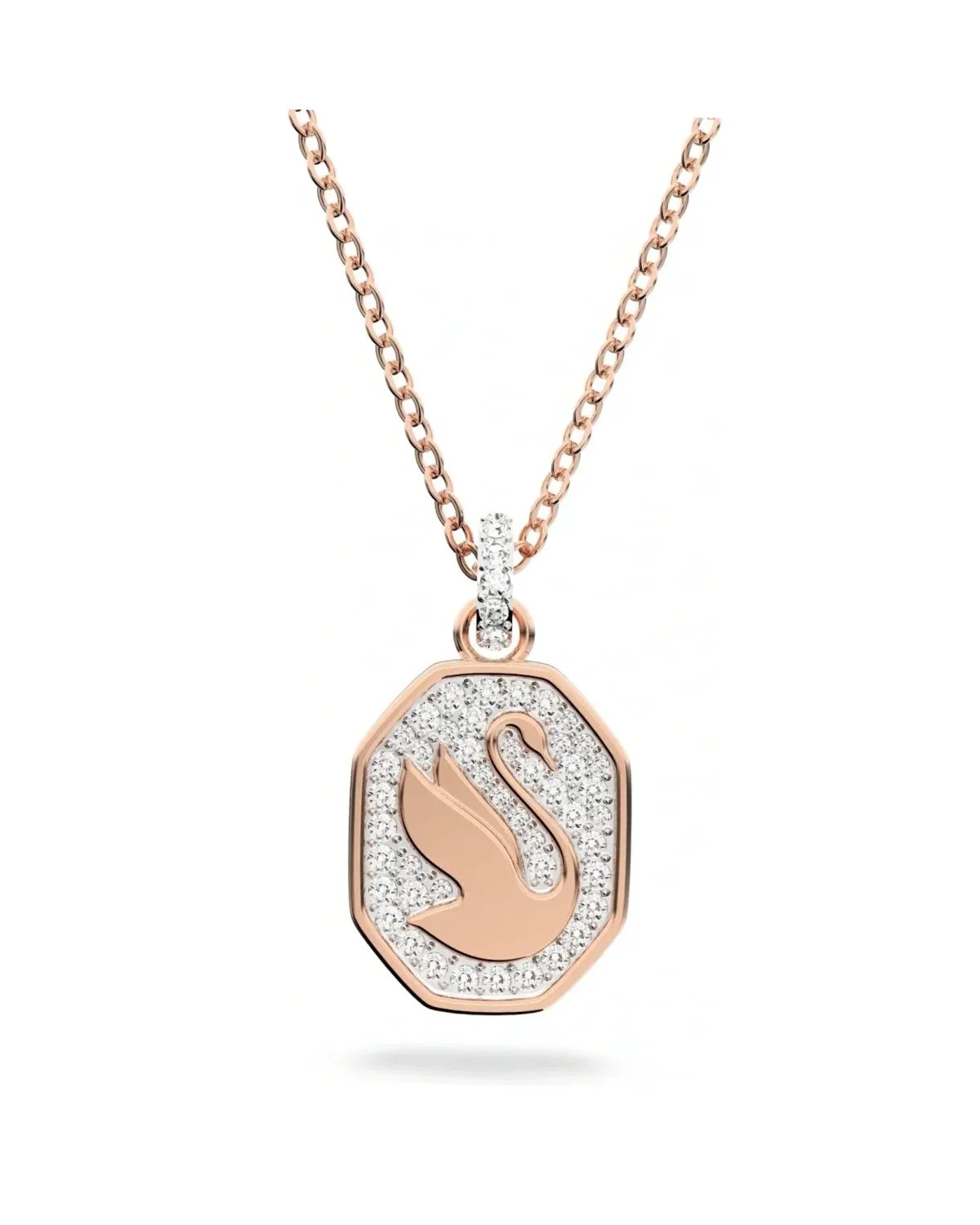 Collier Swarovski Signum métal plaqué or rose cristaux zirconium