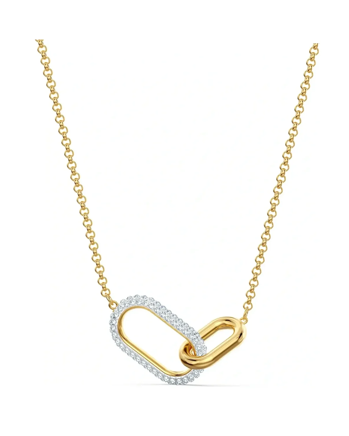 Collier Swarovski Time plaqué or cristaux blancs femme