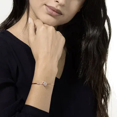 Bracelet Jonc Symbolic Swarovski - Doré or rose — vue 3