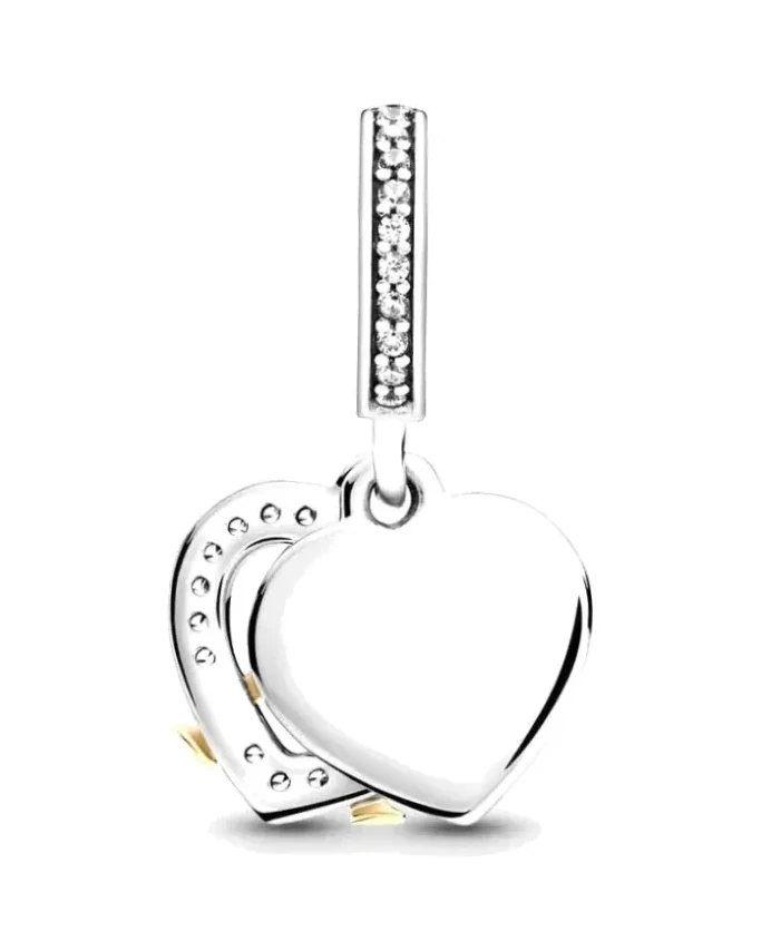 Charm Pandora Joyeux Anniversaire de Mariage argent 925 et or bicolore zirconium femme