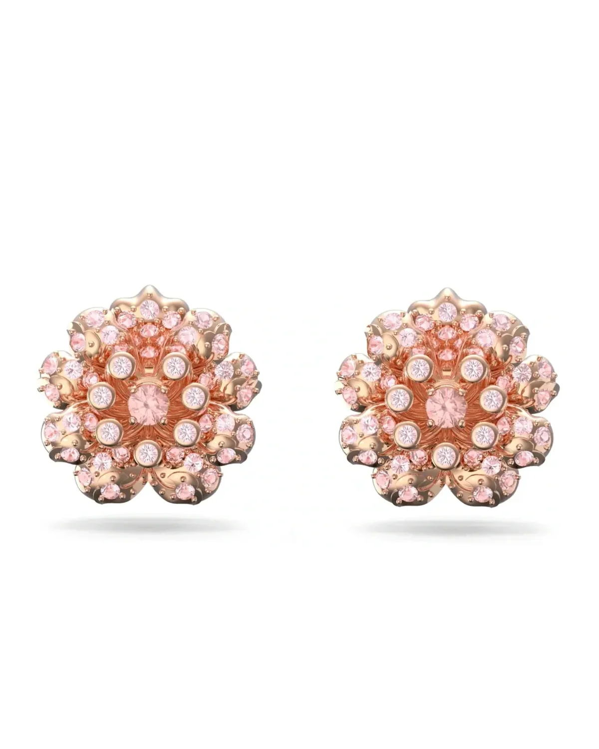 Boucles d'oreilles Swarovski Connexus plaqué or rose cristaux femme