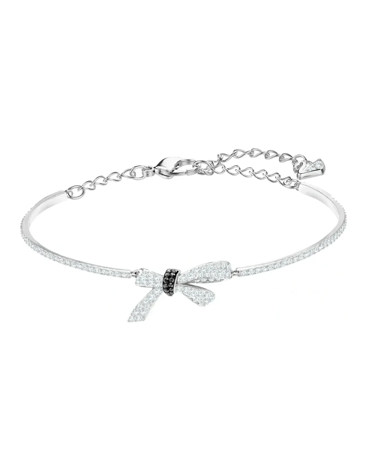 Bracelet Swarovski Mademoiselle plaqué rhodium cristaux blancs et noirs femme