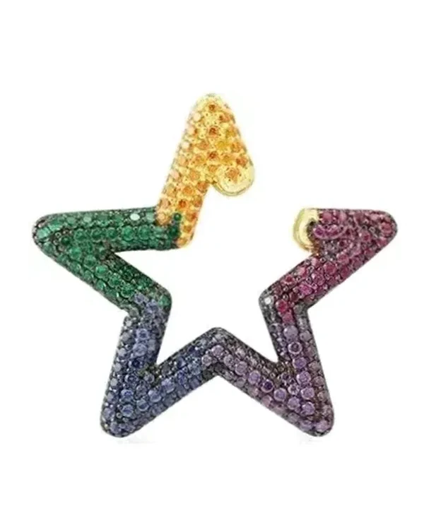 Boucle d'oreille clip APM Monaco Étoile zirconium plaqué or rose