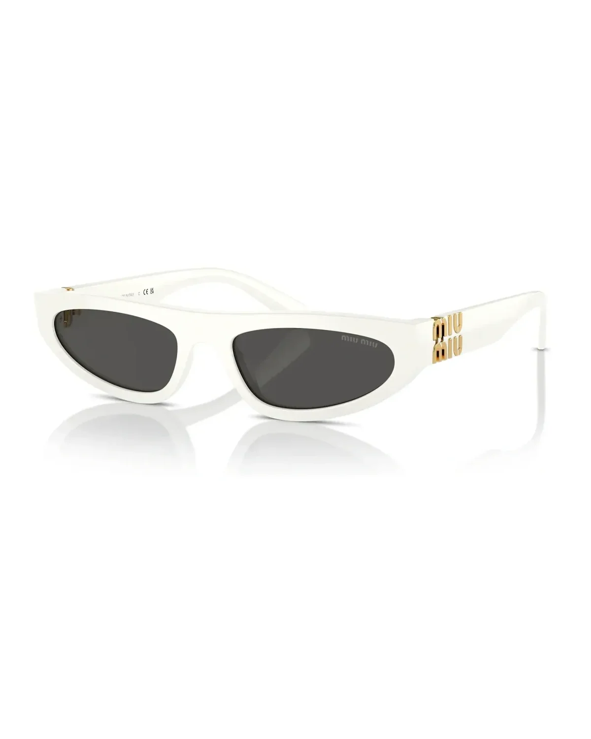 Lunettes de soleil Miu Miu MU 07ZS acétate blanc forme œil-de-chat