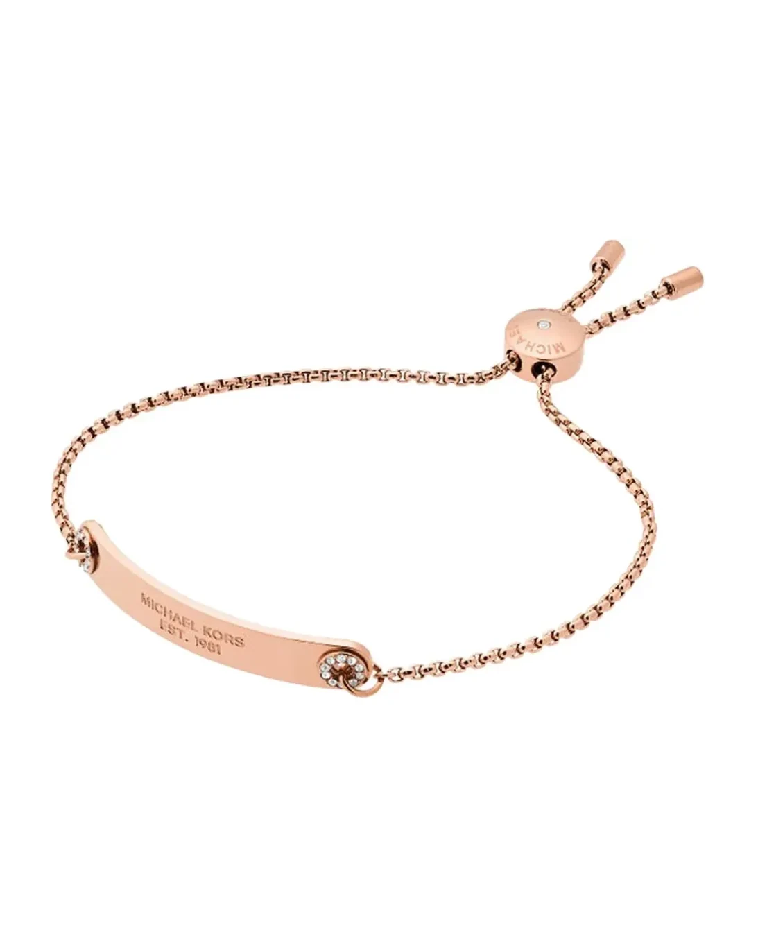Bracelet Michael Kors acier inoxydable plaqué or rose femme